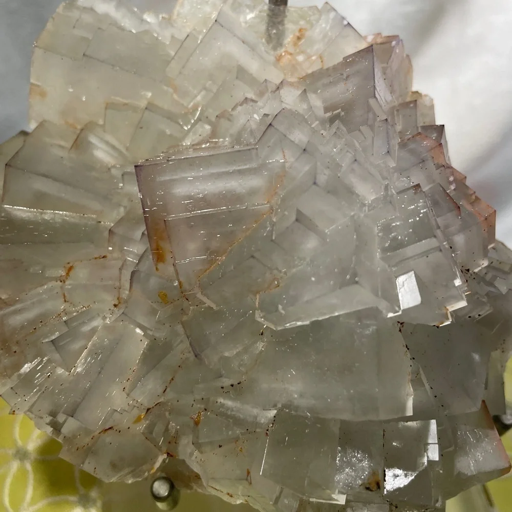SHADOW WINDOWS Raw crystaL FLUORITE pale green STRONG UV translucent! 6”x6”